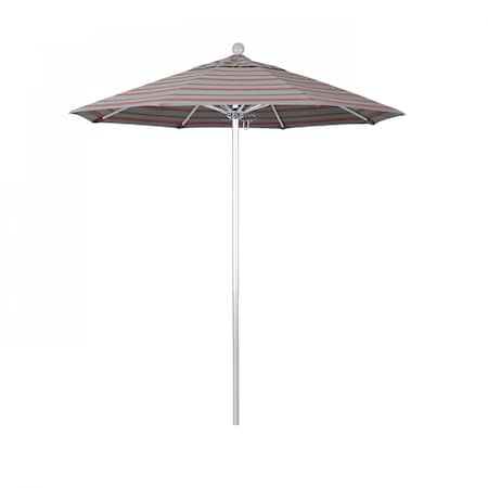 California Umbrella 7.5' Silver Aluminum Market Patio Umbrella, Sunbrella Gateway Blush 194061334133